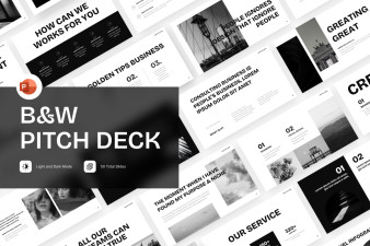 B&W Pitch Deck PowerPoint Template
